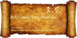 Késmárki Indira névjegykártya
